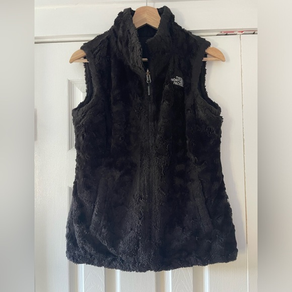 The North Face Black Reversible Vest XS Down and Faux Fur EUC - Picture 1 of 9